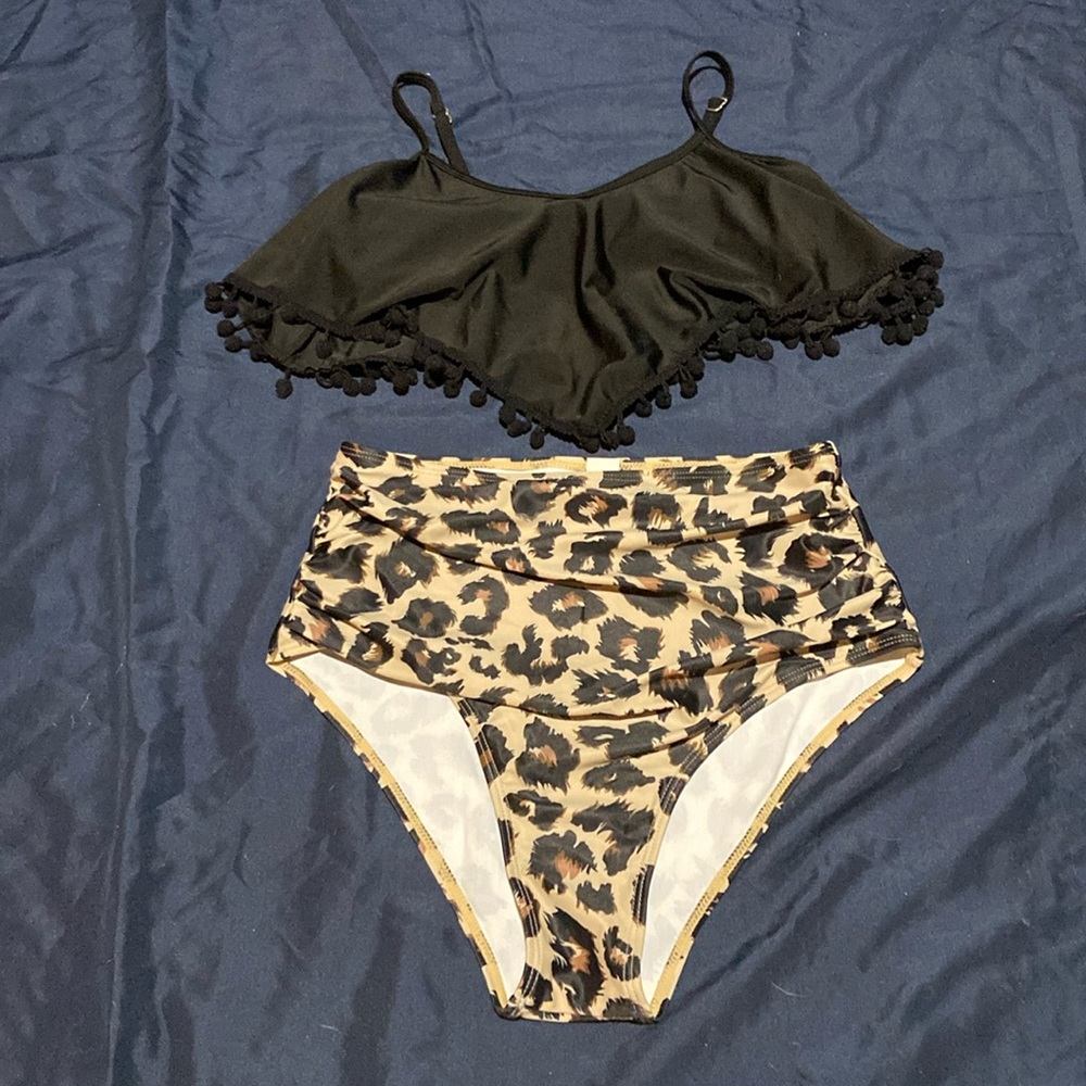 Leopard print two-piece bikini